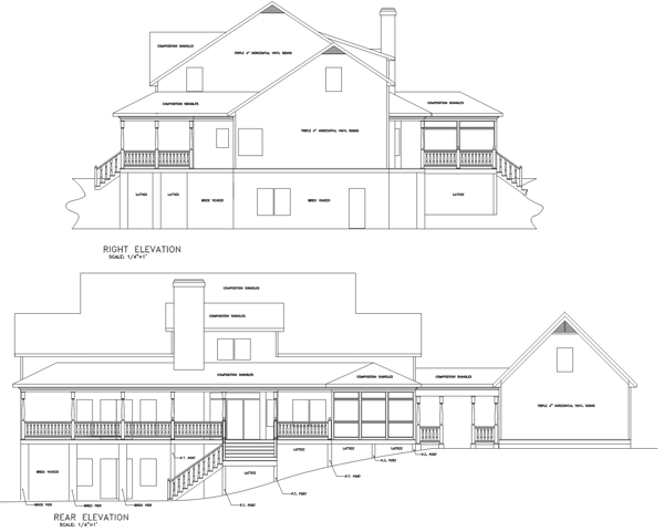 Rear Elevation image of The Autreyville House Plan